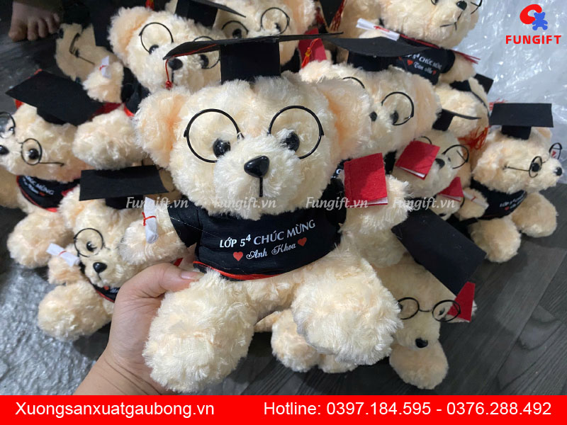 In gấu cử nhân làm quà tặng