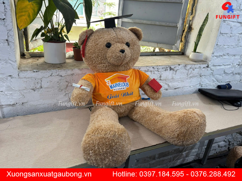 In logo gấu bông 80cm sản xuất