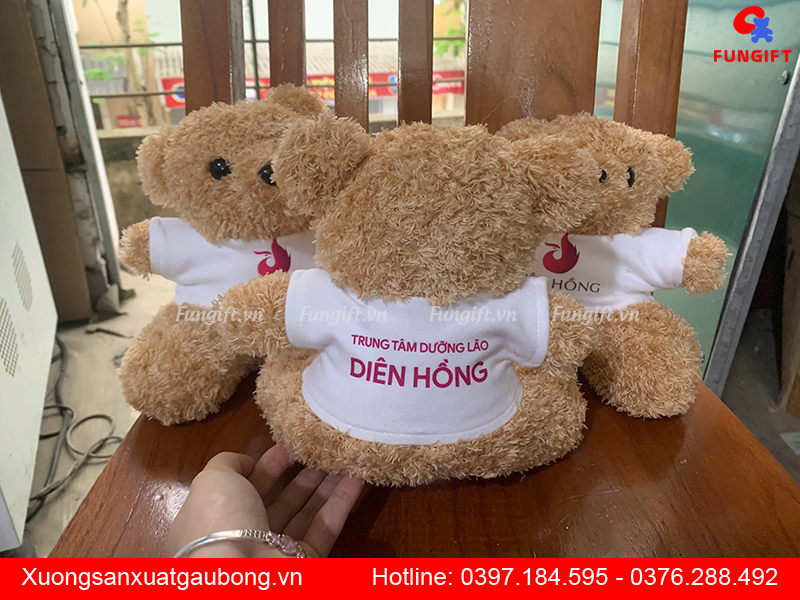 In logo lên gấu nhồi bông