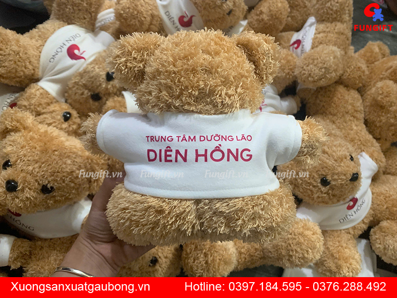 Mẫu gấu 20cm sản xuất in tên