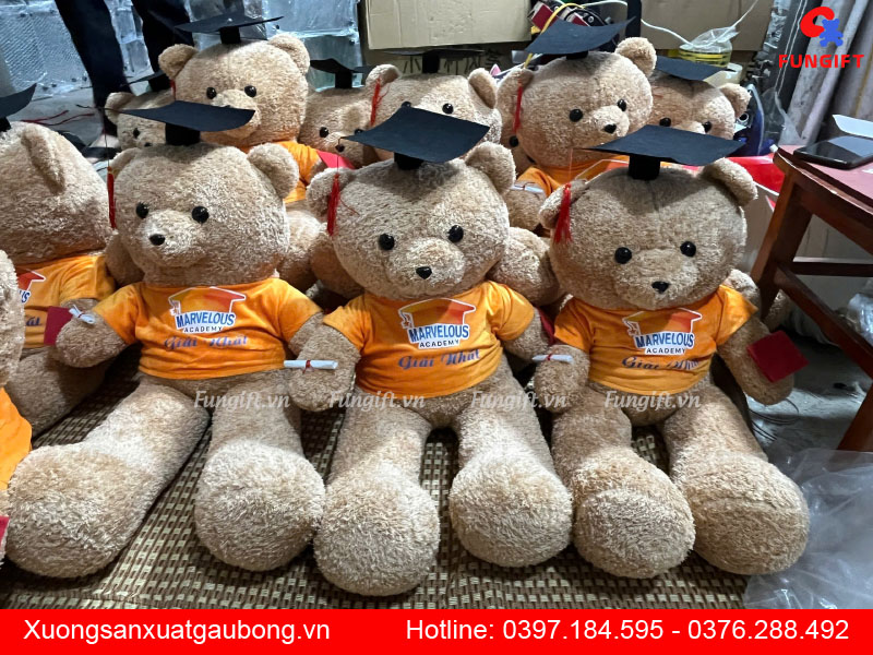 Gấu bông 80 cm sản xuất in logo