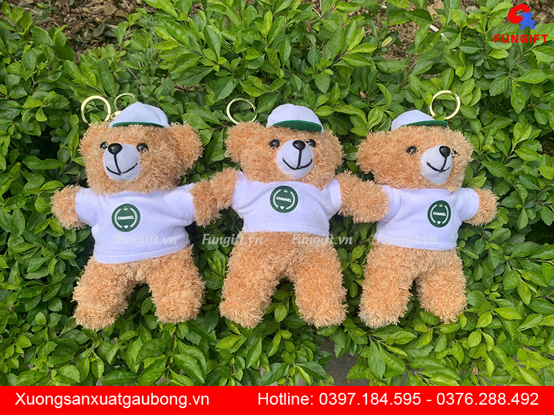 Phụ kiện móc khóa gấu in tên