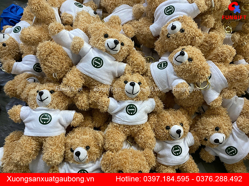 Quà tặng gấu móc khóa in logo thương hiệu