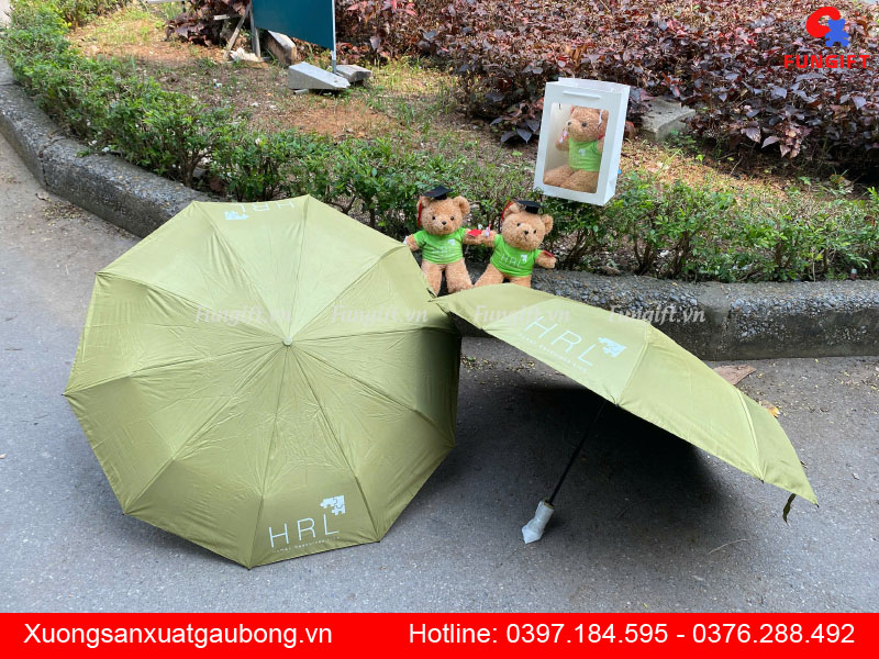 Set quà gấu và ô in làm quà tặng