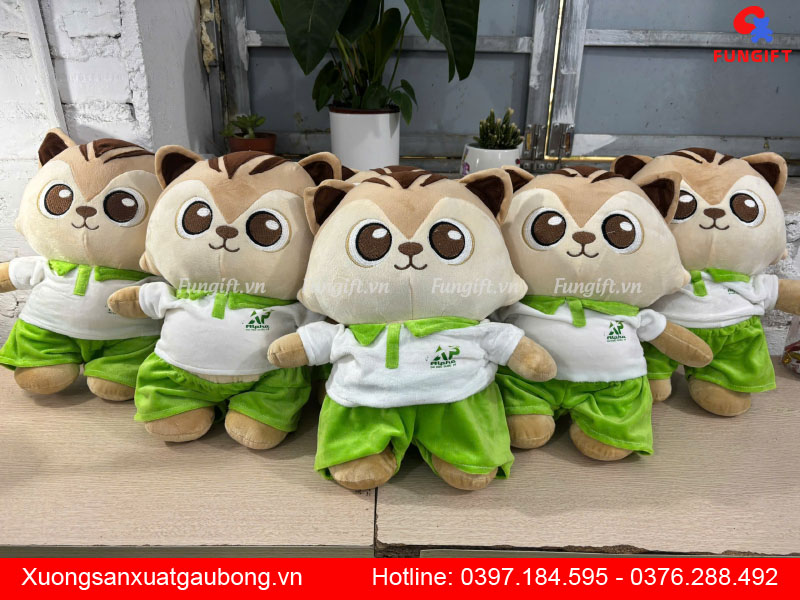 Gấu bông con sóc sản xuất theo yêu cầu