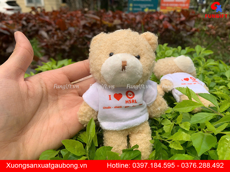 Gấu bông kèm móc khoá in logo