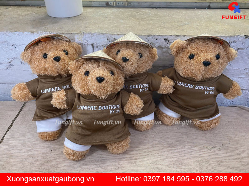 Gấu bông mặc áo dài đội nón lá