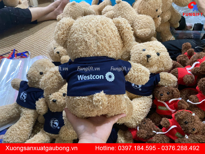 Gấu bông quà tặng in ấn logo thông điệp theo yêu cầu