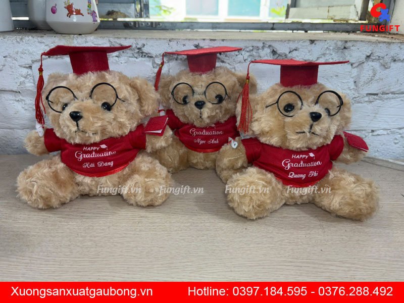 Gấu bông tốt nghiệp giá sỉ size 25cm