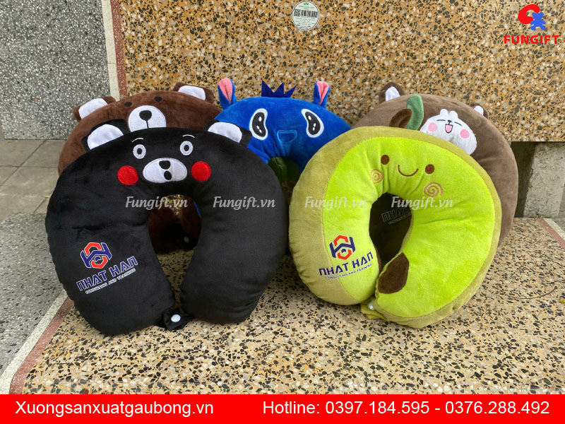 Gối chữ U hình thú in logo theo yêu cầu
