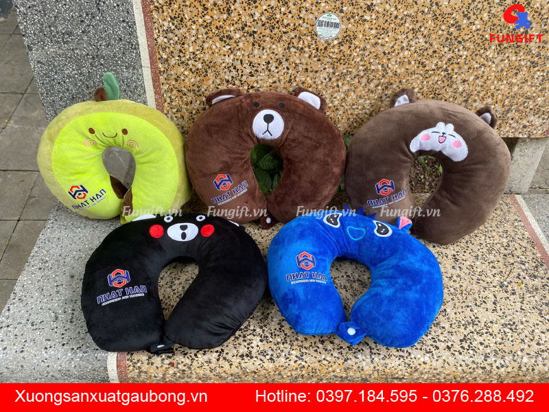 Gối cổ chữ U in logo làm quà tặng