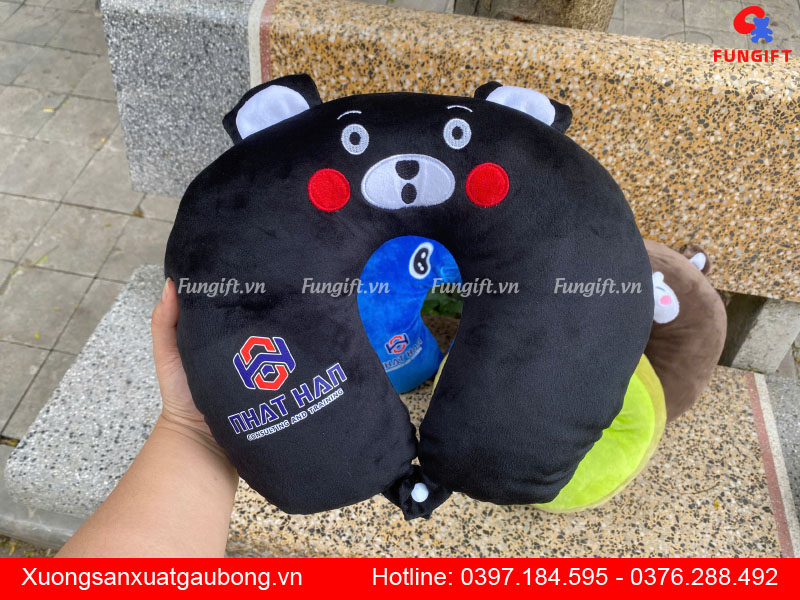 Gối cổ hoạt hình in logo