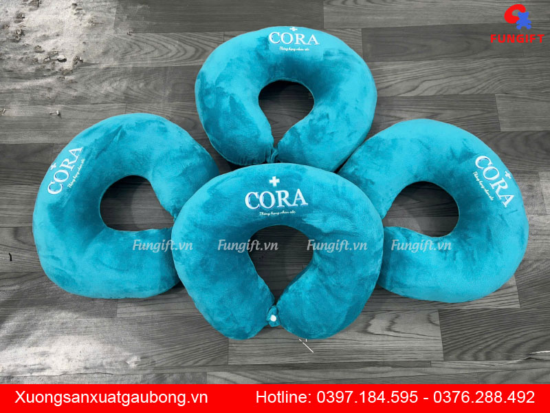 Gối kê cổ chữ U in logo làm quà tặng