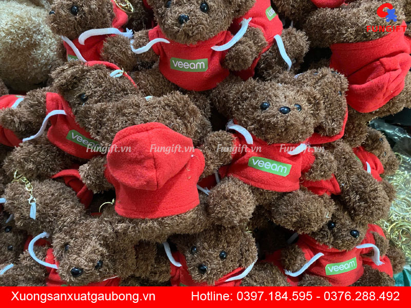 Làm móc khoá gấu bông theo yêu cầu