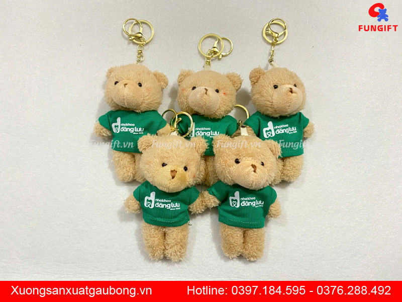 Móc khoá gấu bông in logo doanh nghiệp