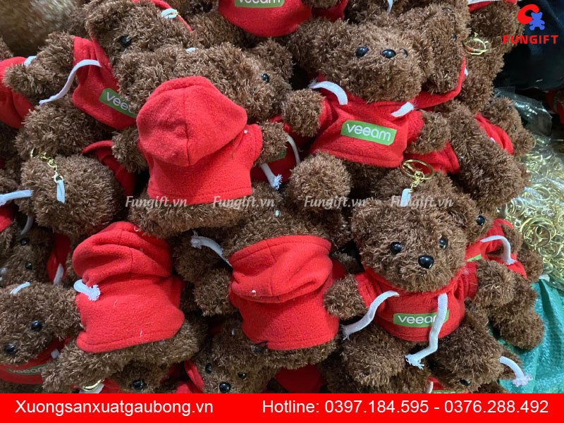 Móc khoá gấu bông teddy quà tặng