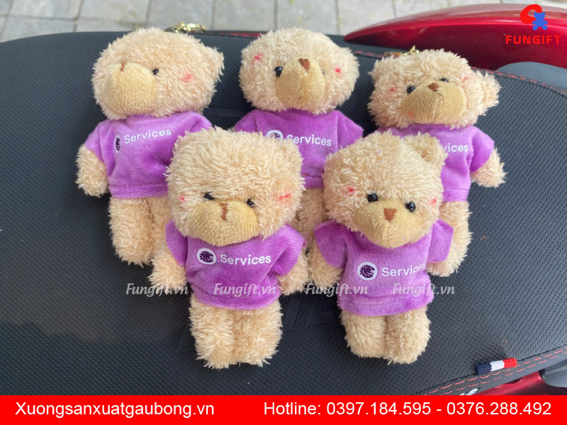 Xưởng sản xuất gấu bông móc khoá in logo