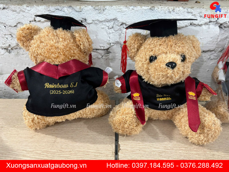 Gấu cử nhân 22cm in tên học sinh