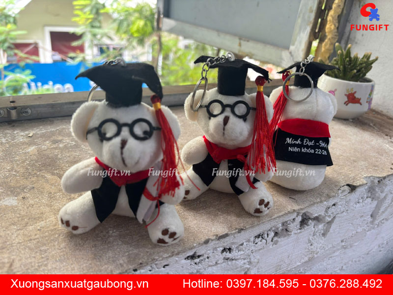 Quà tặng gấu móc khóa in theo yêu cầu
