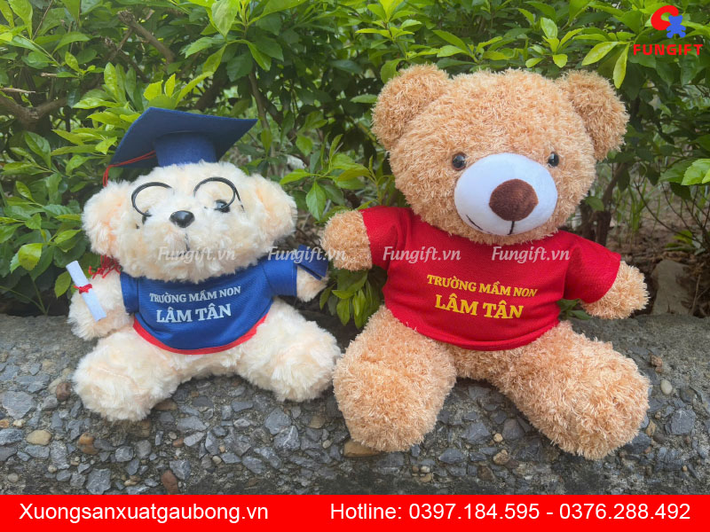 Gấu bông in logo trường mầm non