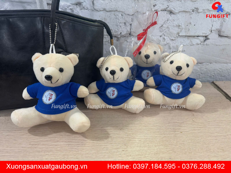 Móc khoá gấu bông in logo doanh nghiệp