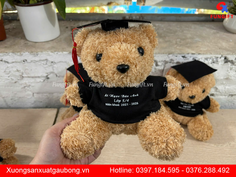 Đặt hàng sản xuất gấu bông in tên