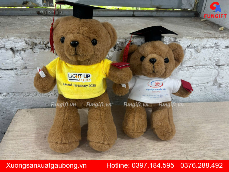 Đặt in gấu bông vải nâu tuần lộc