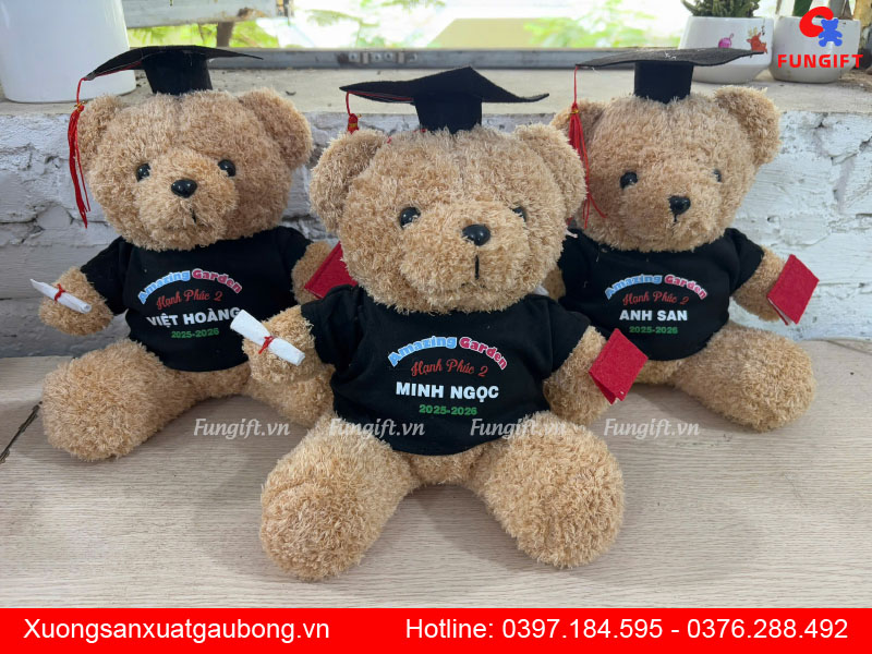 Gấu bông dễ thương in tên tặng bé