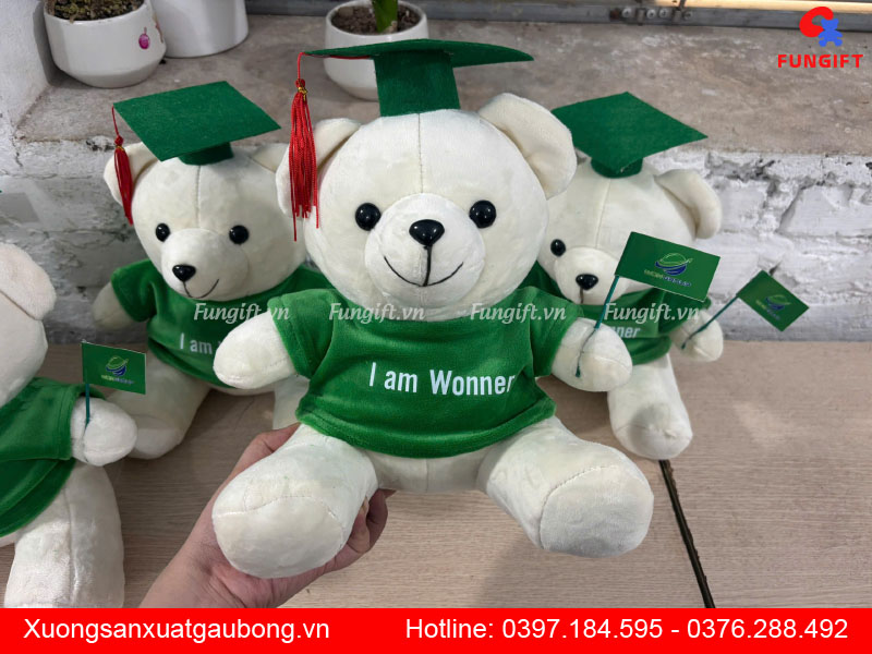 Gấu bông kèm phụ kiện in logo