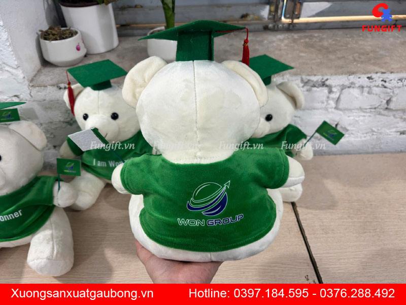 In logo gấu bông kèm cờ phụ kiện