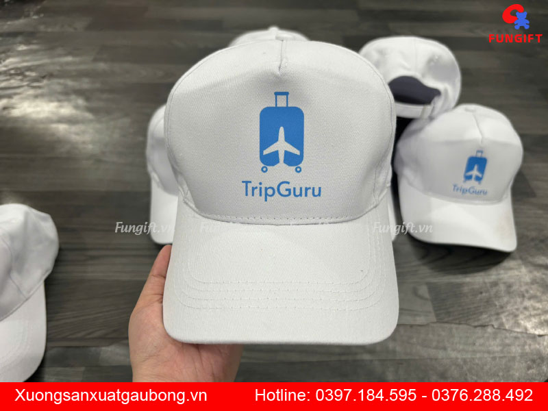 In mũ lưỡi trai kaki cotton chất lượng