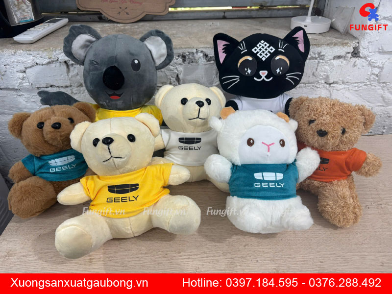 Mẫu thú bông mix hoạt hình in giá rẻ