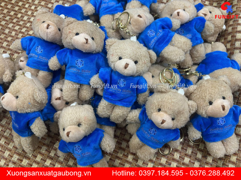 Móc khóa gấu bông in làm phụ kiện