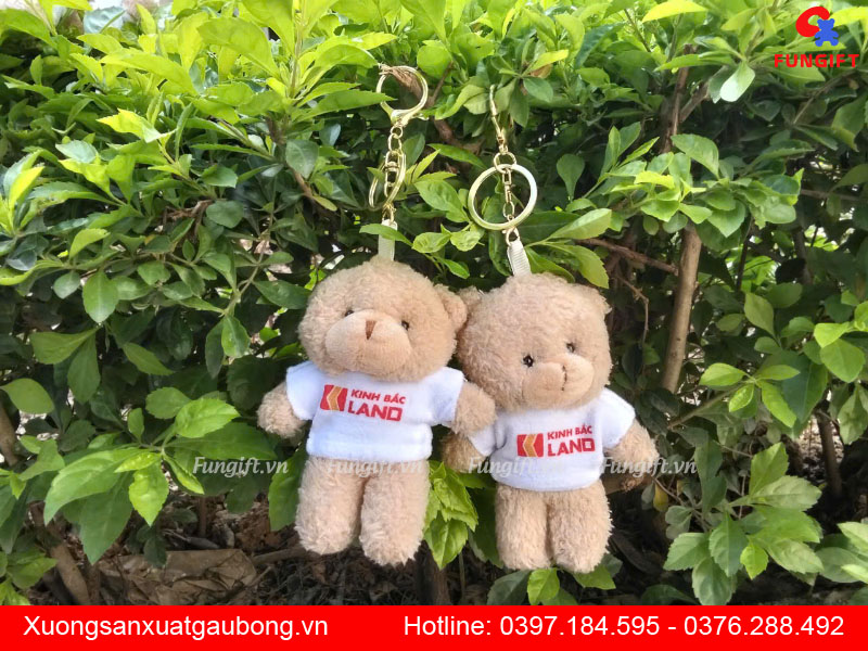 Quà tặng móc khóa gấu bông in logo
