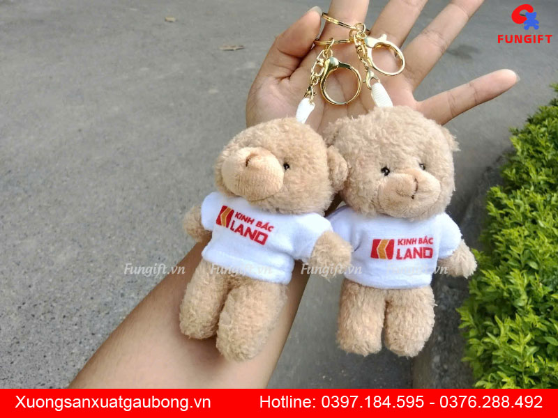 Sản xuất gấu bông móc khóa in tên