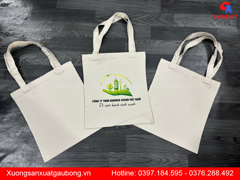 Túi vải canvas in logo thông điệp