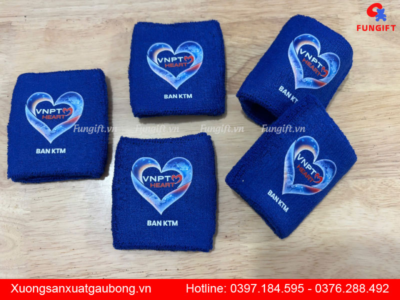Băng đô tay thể thao cotton in logo