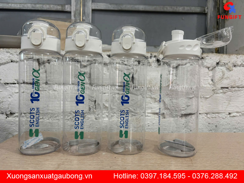 Bình nước nhựa in logo theo yêu cầu