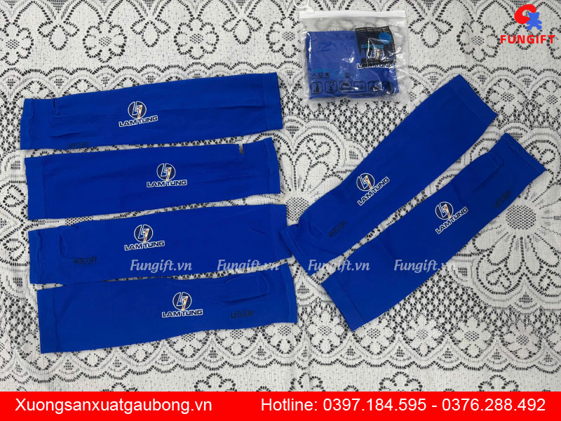 Găng tay dài chống nắng xanh dương