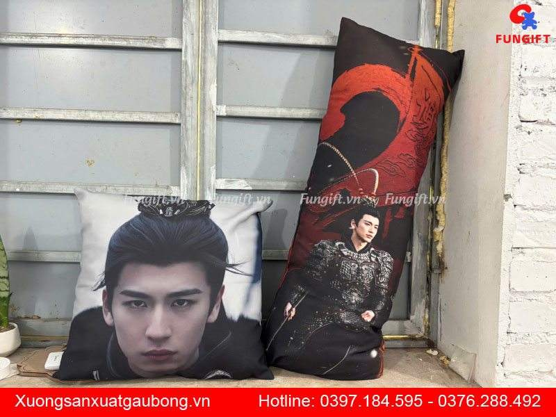 Gối tựa lưng hình vuông in logo theo yêu cầu