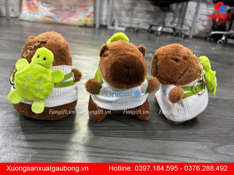 Móc khoá gấu bông in logo doanh nghiệp