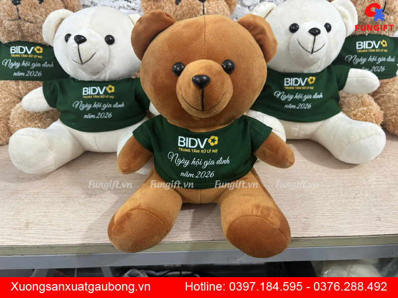 Quà tặng gấu bông teddy in logo