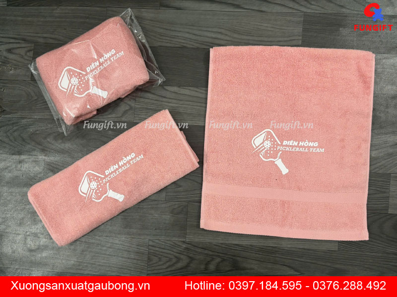 Sản xuất khăn bông in thêu logo giá trực tiếp tại xưởng