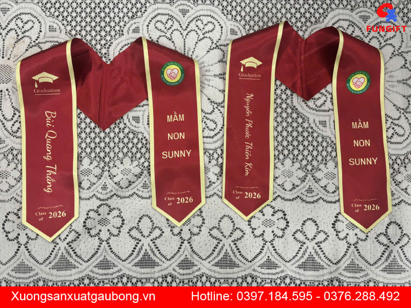 Xưởng may sash tốt nghiệp theo yêu cầu