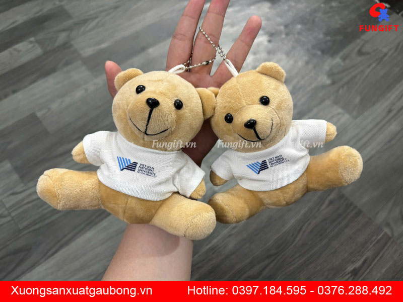 Móc khóa gấu bông in tại xưởng