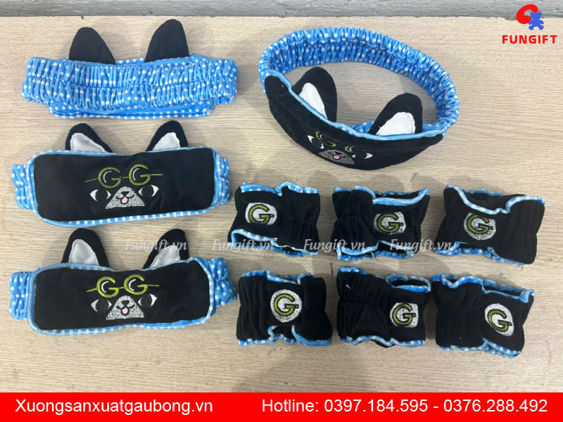 Sản xuất set băng đô thêu logo