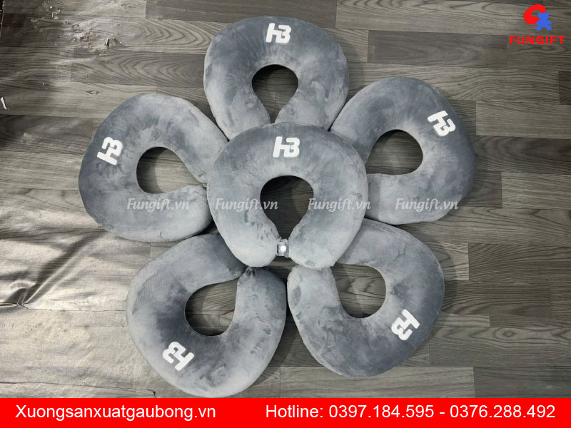 Xưởng sản xuất gối văn phòng, gối tựa, gối chữ U in logo