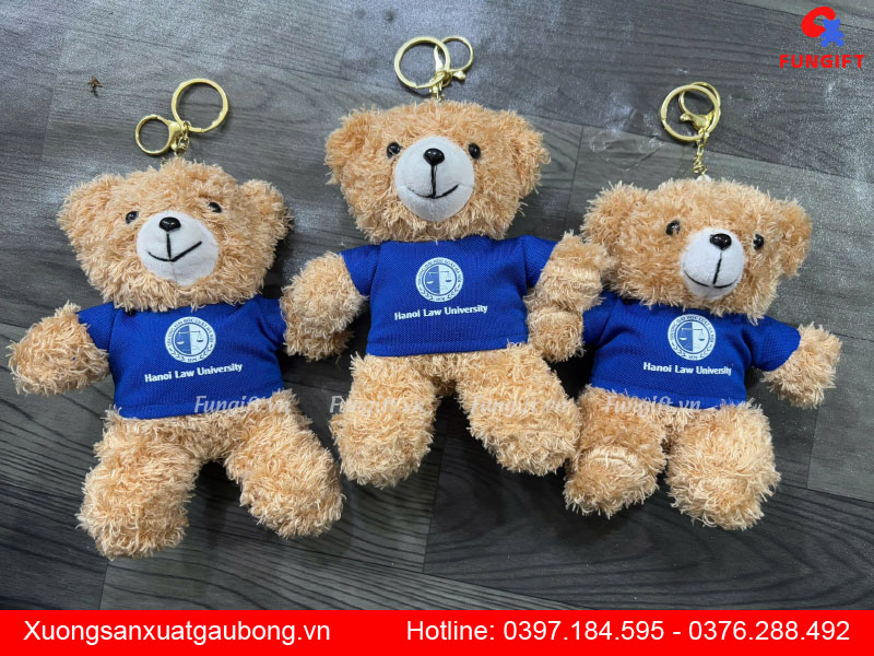 Gấu nhồi bông in logo kết hợp móc khoá