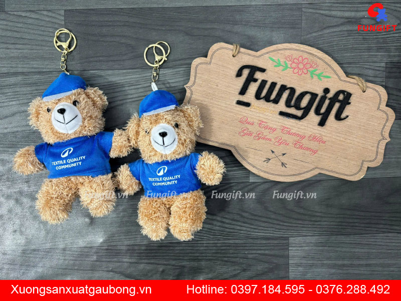 Móc khoá gấu bông teddy quà tặng