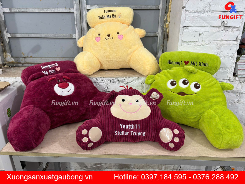 Xưởng may gối tựa lưng in logo